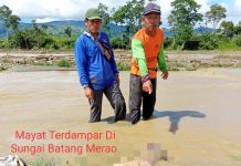 Breaking News!! Telah Ditemukan Mayat Telungkup di Sungai Batang Merao Siulak Mukai Kerinci