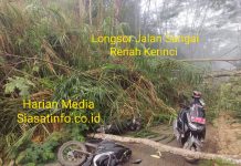 News!! 4 Motor Tertimbun Longsor di Jalan Sungai Renah Gunung Kerinci, Korban Jiwa Belum Diketahui Warga