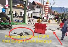 Proyek Pasangan Batu Andesit Depan Gedung Nasional Sungai Penuh Tanpa Semen, Ini Salah Perencanaan di Dinas PUPR