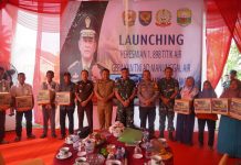 Korem 042/Gapu Ikuti Launching Peresmian 1.898 Titik Sumber Air bersih di Seluruh Indonesia
