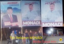 Humanis Relawan Monadi Pasang Baliho di Jembatan Pelangi Arah Perkantoran Bupati Kerinci