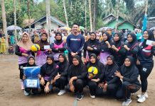 Pertandingan Arisan Voli Putra-Putri Transos, Zumi Laza Support Kemajuan Olahraga Tanjabtim