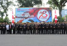 Danrem 042/Gapu Hadiri Peringatan HUT Bhayangkara Ke-78 di Polda Jambi