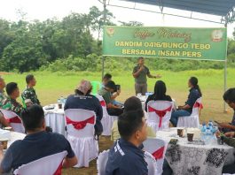 Dandim 0416 Bungo Tebo Gelar Coffee Morning dan Latihan Menembak Bersama Insan Pers