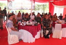 Kasrem 042/Gapu Hadiri Peresmian 2664 Titik Sumber Air Melalui Vicon di Desa Muarosebapo