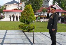 Kasrem 042/Gapu Pimpin Upacara Ziarah Nasional HUT Ke-79 TNI Tahun 2024