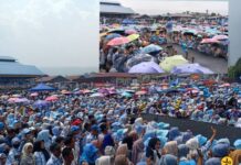 Diguyur Hujan Lebat 2 Jam, Puluhan Ribu Massa Kampanye Akbar Pejuang Petani Bertahan, Hujan Reda Massa Meledak Lagi