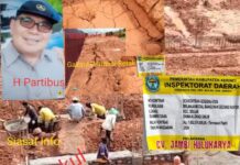 Nilai Rp.1,6 M Proyek Pondasi Inspektorat Kerinci Dikerjakan Asalan, Partibus Disebut Kontraktor Pelaksana