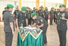 Sertijab Dandim 0416/Bute, Letkol Inf Dedy Pungky Irawanto Resmi Gantikan Letkol Inf Arif Widiyanto