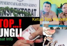 Inspektur Geram, Pungli Pemeriksaan SPJ Kades di Inspektorat Kerinci Dalang Korupsi Dana Desa