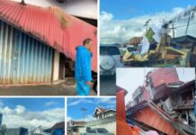 Angin Puting Beliung Hantam Pasar Kersik Tuo Kayu Aro, Atap Rumah, Lapak Pedagang Beterbangan