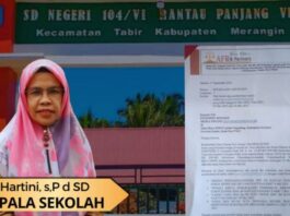 Soal Dana Bos, Hartini Kepsek SD 104 Rantau Panjang Merangin Layangkan Hak Jawab Melalui Pengacara
