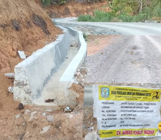 Telan 1,5 M Proyek Jalan Sungai Tutung-Pungut Mudik Dikerjakan Asalan, BPK RI Turun Lokasi