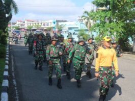 Uji Fisik Prajurit, Kodim 0416/Bute Gelar Ketahanan Mars dan Renang Militer