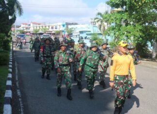 Uji Fisik Prajurit, Kodim 0416/Bute Gelar Ketahanan Mars dan Renang Militer