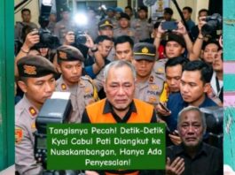 Detik-Detik Kyai Cabul Pati Diangkut ke Penjara Nusakambangan Disorot Kilauan Kamera Pers