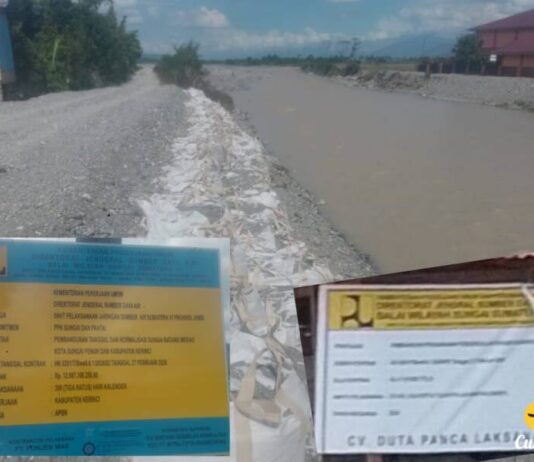 Disorot! Kerjaan 2 Mega Proyek Tanggul dan Normalisasi Sungai Batang Merao Kerinci Telan APBN Rp 22 M, Perlu Diusu