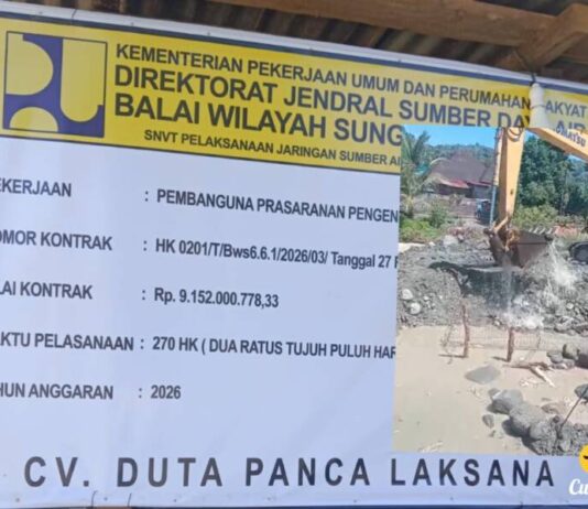 Sarat Korupsi, Rp 9,1 M Proyek BWSS VI Sungai Batang Merao Kerinci Dikerjakan CV Duta Panca Laksana