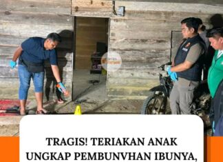 Tragis! Seorang Isteri Tewas Diujung Parang Suami di Sarolangun, Anak Korban Berteriak Minta Tolong Warga