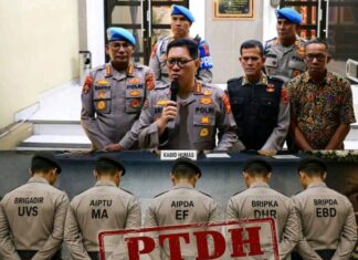 Meninggalnya Brigadir EWS Polres Tanjabtim, Polda Jambi Pecat 5 Polisi Terlibat Pengeroyokan